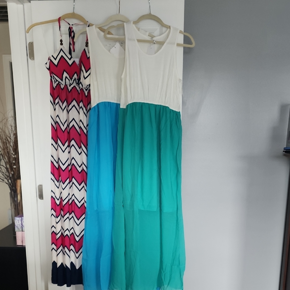 Stylish Multicolor Maxi Dress Set Of 3